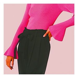 Michael Kors Pink Boatneck Bell-Sleeve Shirt